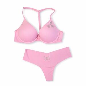 Victoria’s Secret PINK Butterfly Rhinestone Bra & Thong Set – NWOT